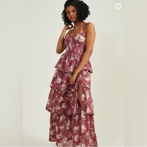 Floral Tiered Maxi Dress NWT